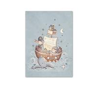 Graiting 1pc Whimsical Kids Wall Canvas Magical Adventure Themed Space Rocket Mermaid Unicorn Dragon Poster Nursery Decor(G,A4 21X30cm No Framed)