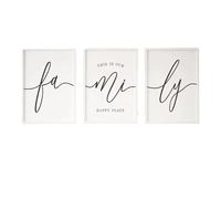Graiting 3pc Artist Quotes Unframed Canvas Painting This Is Our Happy Place Poster Minimalist Bedroom Decor(40x60cm-3pcs)