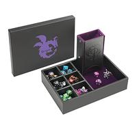 Grajar DND Dice Tray and Dice Tower with Storage, 3 in 1 Dice Rolling Tray with Lid, Portable Dice Box Storage, DND dice Holder for Dungeons and Dragons D&D RPG MTG Table Games - Purple
