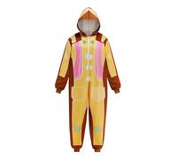 GRAJTCIN Christmas Adult Gingerbread Man Costume Onesies for Women Novelty One-piece Pajamas Cosplay Halloween (Yellow XL)