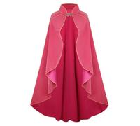 GRAJTCIN Women's Medieval Cloak Renaissance Cape Velvet Princess Royal Halloween Christmas Costume (43.3", Pink)