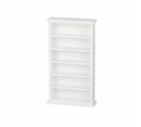 Gralara 1:12 Scale Bookshelf Elegant Dollhouse Bookcase Easy to Clean Miniature Bookcase for Model Scene, White