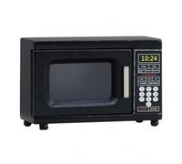 Gralara 1:12 Scale Microwave Black-Miniature Kitchen Decor Silver Handle Miniatures