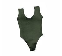 Gralara 1/12 Scale Single-Piece Swimsuit High-Leg Cut Female Action Figure Bodysuit Sleeveless 6 Inch Figure Swimsuit for Customizers, Hobbyists, Army Green
