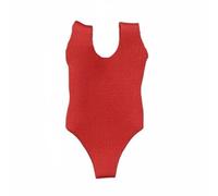 Gralara 1/12 Scale Single-Piece Swimsuit High-Leg Cut Female Action Figure Bodysuit Sleeveless 6 Inch Figure Swimsuit for Customizers, Hobbyists, Red