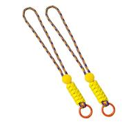 Gralara 2-Piece Ski Wrist Strap Elastic Anti-Loss Glove Tether Strap Comfortable Lanyard Made of Polyester And Metal for Men And Women, Yellow Purple