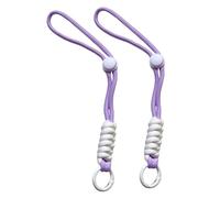 Gralara 2-Piece Ski Wrist Strap Elastic Anti-Loss Glove Tether Strap Comfortable Lanyard Made of Polyester And Metal for Men And Women, Purple White