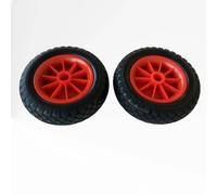 Gralara 2 Pieces Kayak Trailer Wheels Puncture-Resistant Solid PU Wheels Easy Rolling Solid Tires, Red, M