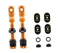Gralara 2 Tubeless Presta Valve Inserts with Removable Tool Cap, Made of Aluminum, Sealing Base And for Mountain Bikes, Orange