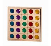 Gralara 25 Pieces Smooth Edges Gem Blocks | Stackable, Beech Wood construction piece, Open-Ended, Square Stacking Block, for Preschool Activities, Playrooms, Style B