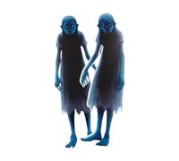 Gralara 2x Halloween Scary Girl Signs Decoration Ground Stake 2D Creative Horror Holiday Ornament Decorative Plaque for Patio, Style F