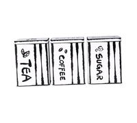 Gralara 3-Piece Coffee Bean Storage Container, Airtight Metal Jars, Multifunctional, Labeled, Practical for Kitchen, Home, Office, Style A