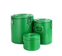 Gralara 3 Pieces Stainless Steel Thermal Container Insulated Food Container Built-in Handle Sweat Exterior for Restaurant Kitchen, Catering, Array, Green