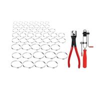 Gralara 49 Pieces Ear Hose Clamp Stainless Steel Hose Clip Pliers Clamp Auto CV Joint Boot Clamp Comfortable Grip Assortment Kit Suitable for Car, Style B
