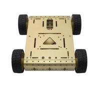 Gralara 4WD Mobile Robot Chassis Customizable Robot Chassis with Rubber Tires Versatile Robotics Project Base for Classroom, Gold
