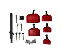 Gralara 5 Bell Cowbell Stand Rust-Resistant Metal Cowbells on Loud Noise Maker Music Instrument for Artists, Drummers, Stage, Rehearsal, Red, Cowbell Set With 5-Group Stand And Extension Clamp
