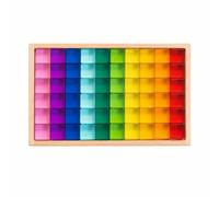 Gralara 60 Pieces Rainbow Building Blocks Open-Ended Rainbow Stacker Preschool Sensory Toy for Preschoolers, Young Children