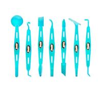 Gralara 7 Pieces Squeegee Set Strong Grip Car Wrap Edge Tool Set Easy to Use Car Wrap Tool Kit for Professionals, Garage, Cyan