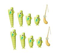 Gralara 8 Pieces Fishing Game for Playset Math Game Hand Eye Coordination Fun Parent Child Interaction Sturdy Material Suitable for Preschool, Green