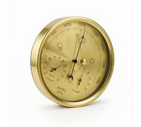Gralara Air Pressure Meter Hygrometer Thermometer Analog Weather Instrument Construction Thermometer Hygrometer, Yellow
