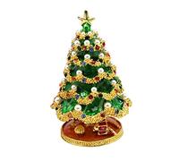 Gralara Alloy Christmas Tree Jewelry Trinket Box Ornament Figurines Enamel Craft with