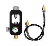 Gralara Aluminum Scuba Tank Adapter Tank Gas Transfer Fitting with Knurled Knob Accurate Diving Equipment for Dive Shop Technicians, Style B