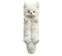 Gralara Animal Pencil Case Vertical Zipper Soft Animal Case Fuzzy Stationery, Fox Pencil Case, White, White Fox