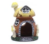 Gralara Aquarium House with Arched Opening Sturdy Fish Shelter Ornament Solid Rock Cave for Planted Tanks, Mushroom House D