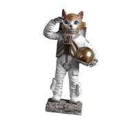 Gralara Astronaut Statue Cat Statue Space Figure Astronaut Figurine for Desktop Ornament
