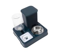 Gralara Automatic Cat Feeder 2 in 1 Feeder and Water Dispenser Eating and Drinking Bowl for Indoor Cats Rabbits Bunny Small Animal, dark blue