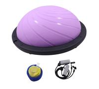 Gralara Balance Ball Half Exercise Ball Stability Ball Ball Inflatable with Non-slip Base Made of PVC for Full Body Workout Strength Training And Pi, Light Purple