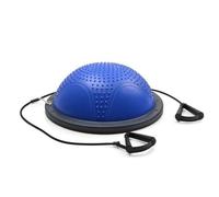 Gralara Balance with Resistance Bands Inflatable Half Heavy-Duty Half Exercise Ball for Kids, Body Alignment Discipline Practice, Blue, Blue, 59.8cm