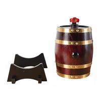 Gralara Barrel Spirits Cask Dispenser Keg and Stand Solid Wood with Vintage Finish for Serving Spirits and Drinks Suitable for bar Area Kitchen Restaurant Gift Giving, Retro Color, 1.5L
