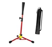 Gralara Baseball Batting Tee Softball Hitting Tee 75-115cm Height Adjustable Batting Practice Tool with Storage Bag for Adults, Red