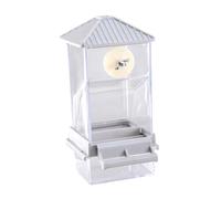Gralara Bird Feeder Parrot Foraging Feeder, Sturdy Food Container Hanging Feeding Station for Parakeet Canary Lovebirds Cockatiel, Gray