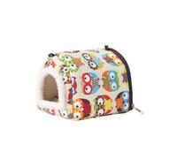 Gralara Bird Sleeping Nest Cozy Fleece Lined Hanging Bird Shelter With Owl Print Design For Small Parrots Budgies Cockatiels Suitable For Cage Aviary Rest,