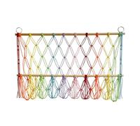 Gralara Boho Chic Hanging Storage Net for Stuffed Animals and Toys, Colorful