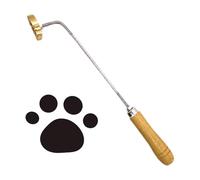 Gralara Branding Iron for Cake Stamping Tool Baking Pan Bread Embossing Metal with Wooden Handle for Family Celebrations at Home Barbecue, Cat Paw