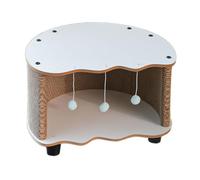 Gralara Cat Haven Cardboard Playhouse for Paws Pampering And Fun, white