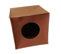 Gralara Cat House Cat Bed Autumn Winter Kennel Soft Sleeping Cat Hideaway Kitten Cube House, Brown