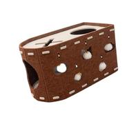 Gralara Cat House Tunnel with Interactive Hole Prevents Furniture Damage Wear Resistant Practical Grind Claw Scratcher Bed Cave, Brown