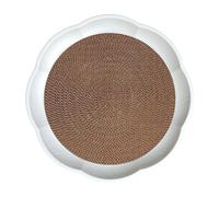 Gralara Cat Scratch Pad Scratcher Replacement Board Round Lounger Cardboard Core Pet Bed Protector for Indoor Play Clawing Suitable for Family Pet Room, White