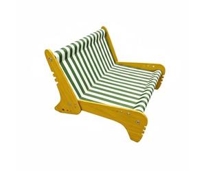 Gralara Cat Scratching Bed Multi-Use Cat Scratcher Sofa Solid Wood Frame Animal Lounger for Cats, Window Side, 63.5 49 36cm, Wooden Frame Sofa Oxford Cloth Digital Print Green White Stripes