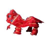 Gralara Chinese Marionette Lion Toy Hand String Puppet Traditional Festive Lion Cloth Decoration Suitable for Year Gif, Red