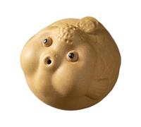 Gralara Chinese Tea Pet Clay Tea Container, Home Decoration, Ceremony Ornament, Cute Feng Shui Ornament, Yellow