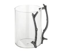 Gralara Clear Religious Washing Vessel Featuring Sculptural Branch Handle for Traditional Ceremonial Hand Washing Practices and Everyday Drinking Cup Use, 12.7CMX12.7CM