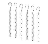 Gralara Closet Organizer with Metal Chain Clothes Hangers, Retractable Space Saving, Folding Hangers, Home Pants Accessories, White 6pcs