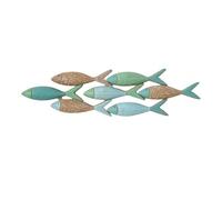 Gralara Clustered Wall Artfully Carved Texture Mediterranean Wall Piece Coastal Style for Living Room, Green, Small