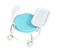 Gralara Comfortable Kids Dining Chair with Swivel Wheels and Detachable Tray, Blue