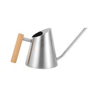 Gralara Conical Watering Can Minimalist Stainless Steel Watering Can Open Top Garden Tool, Brushed Silver, 800ML
